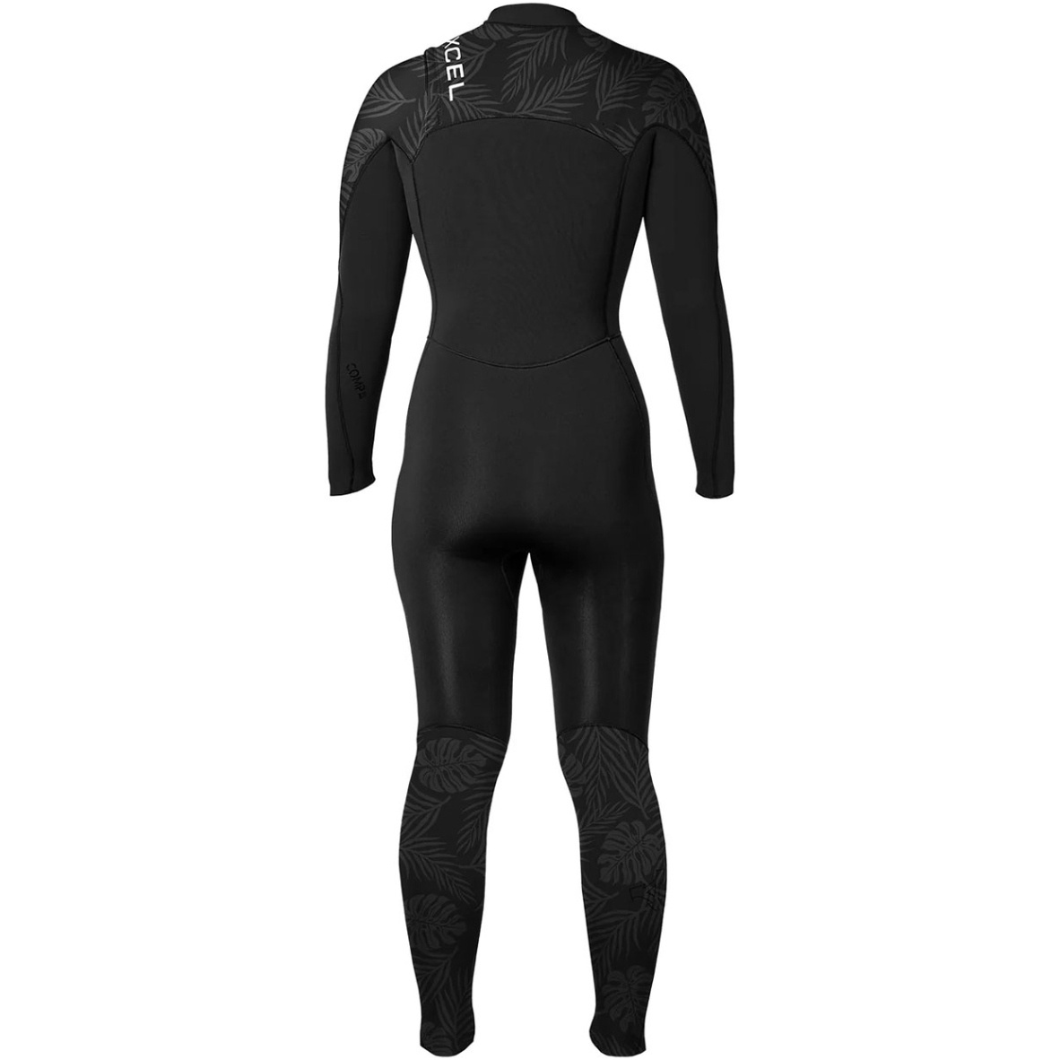 2026 Xcel Da Donna Comp 4/3mm Chest Zip Muta WN43ZXC4P - Black / Palm Print